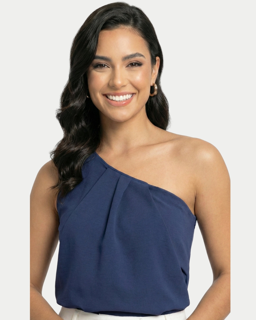 Blusa Ombro Único com Sobreposição